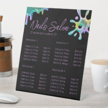 Holographic Polish Splash Drip Nails Black