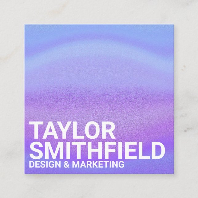 Holographic Purple Colour Shift Square Business Card (Front)