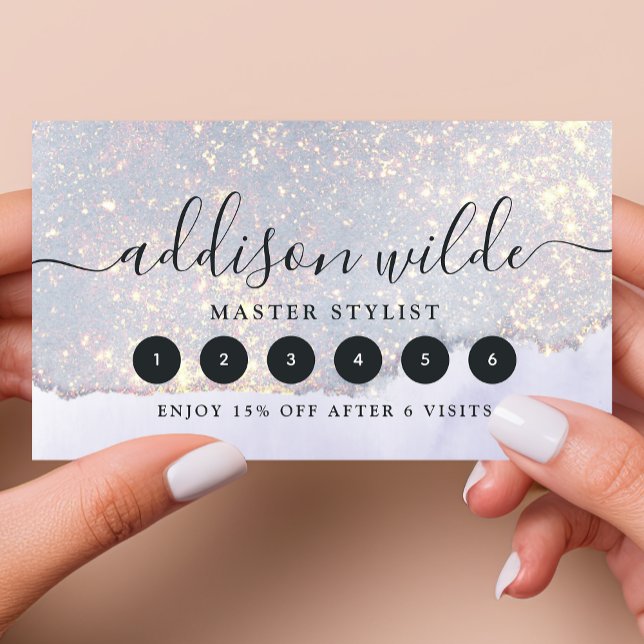 Holographic Purple Glitter Luxury Glam Iridescent Loyalty Card (Creator Uploaded)