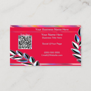 Holographic QR-Code Red Business Card