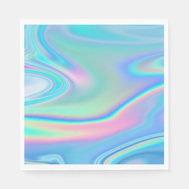 Holographic Rainbow Abstract Napkin (Front)