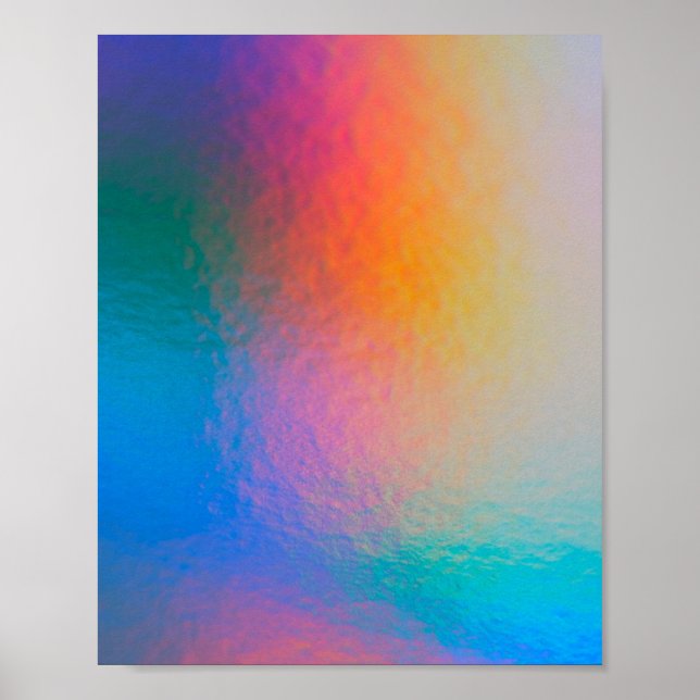 HOLOGRAPHIC RAINBOW COLORFUL UNICORN PASTEL POSTER (Front)