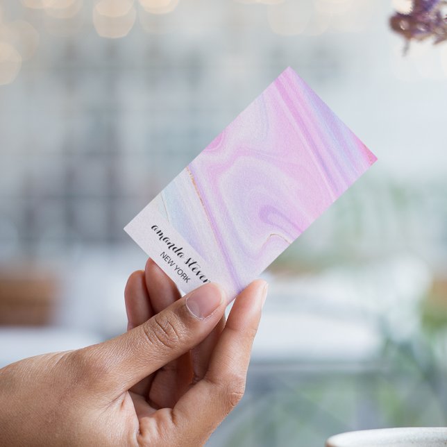 Holographic Rainbow Colourful Pastel Unicorn Business Card (Creator Uploaded)