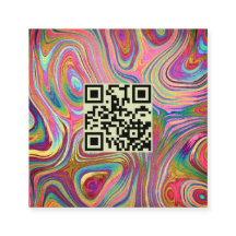 Holographic Rainbow Green Pink QR Code Aestheticia