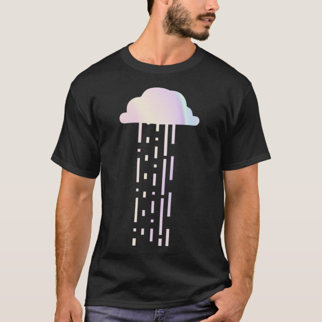 Holographic Rainbow Minimalist Raincloud Classic T T-Shirt (Front)