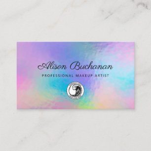 Holographic Script Modern Business Owner Card