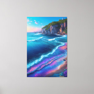 Holographic sea Stretched Canvas Print