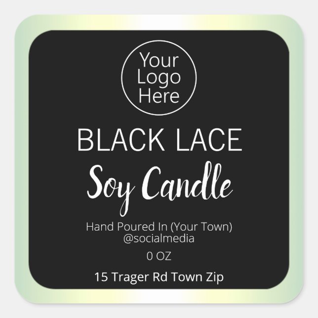 Holographic Self Formulated Scent Candle Labels (Front)