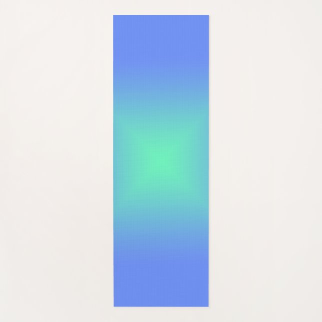 Holographic Shiny diamond blue to aquamarine green Yoga Mat (Front)