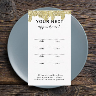 Holographic Signature Modern Glam Gold Glitter Appointment Card