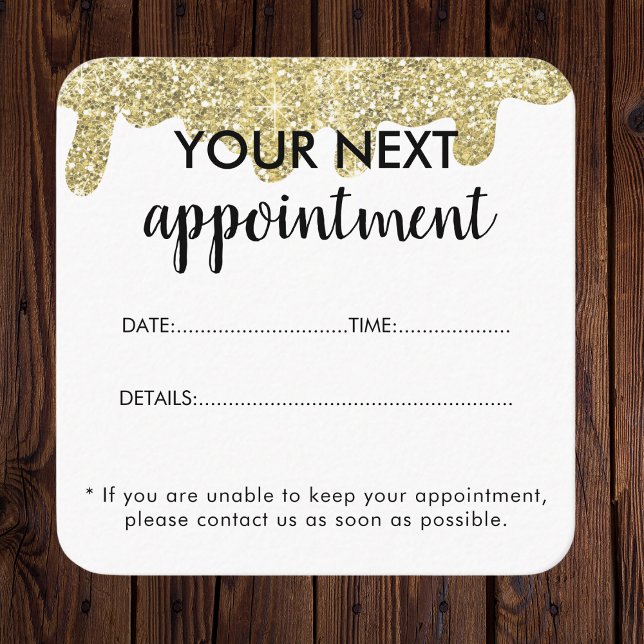 Holographic Signature Modern Glam Gold Glitter Appointment Card (Holographic Signature Modern Glam Gold Glitter Appointment Card
)