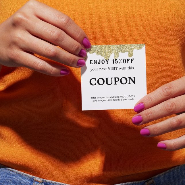 Holographic Signature Modern Glam Gold Glitter Discount Card (Holographic Signature Modern Glam Gold Glitter Discount Card
)