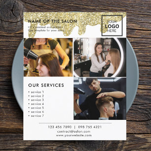 Holographic Signature Modern Glam Gold Glitter Flyer