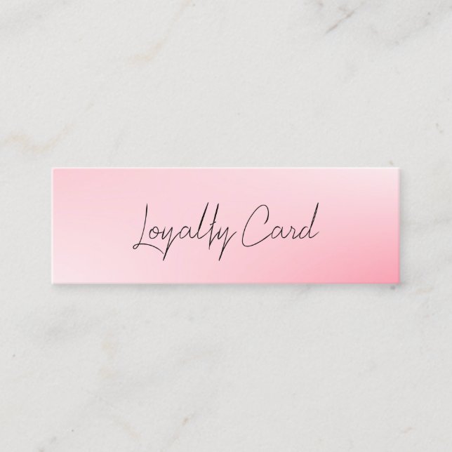 Holographic Signature Modern Pink Loyalty Card (Front)