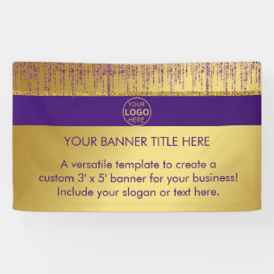 Holographic Signature Script Modern Gold Glitter Banner