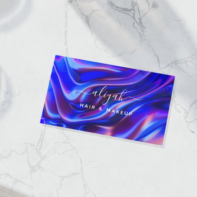 Holographic Signature Script With QR Code  Business Card (Creator Uploaded)