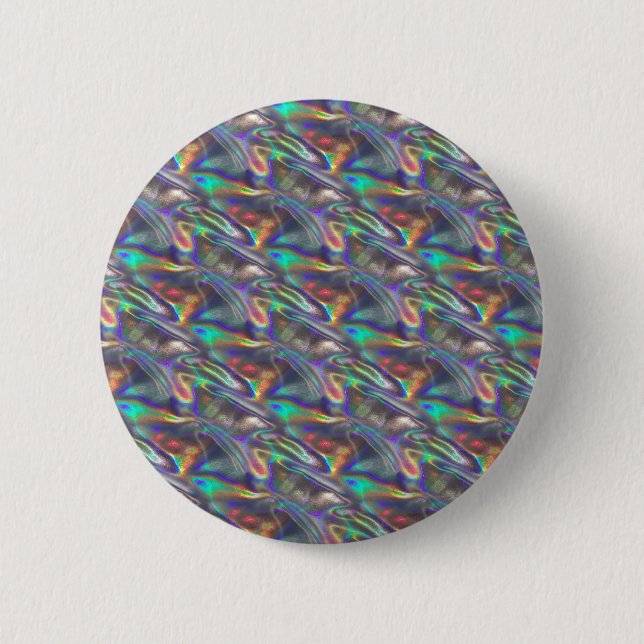 holographic silver 6 cm round badge (Front)