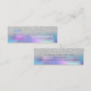 Holographic Silver Bokeh Instagram Social Media Mini Business Card
