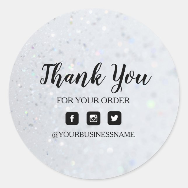 Holographic silver | Elegance and harmony  Classic Round Sticker (Front)