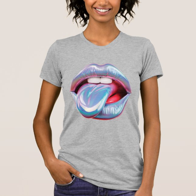 Holographic silver mouth T-Shirt (Front)