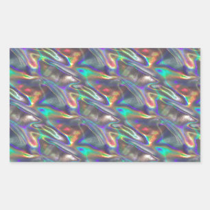 holographic silver rectangular sticker