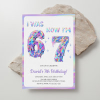 Holographic Six Seven Meme Funny 67 Kids Birthday