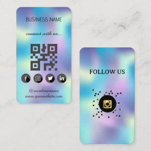 Holographic -Social Media QR Code  Business Card