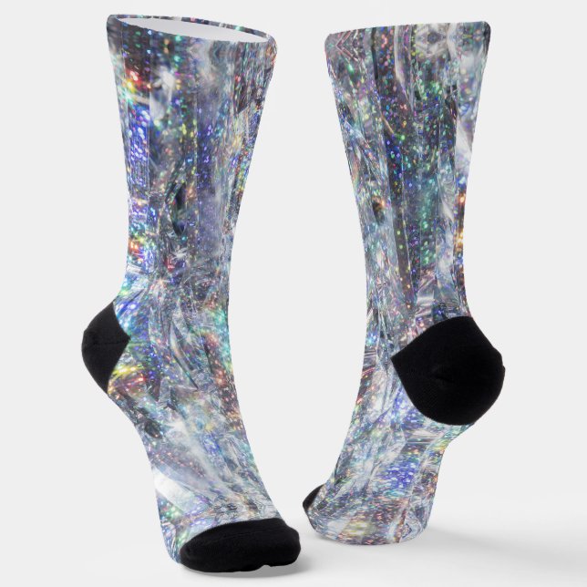 Holographic Sparkle Glitter  Socks (Angled)