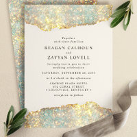 Holographic Sparkle Modern Glam Glitter Wedding