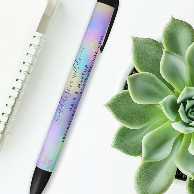 Holographic Sparkle Opal Iridescent Business Black Ink Pen (Creator Uploaded)