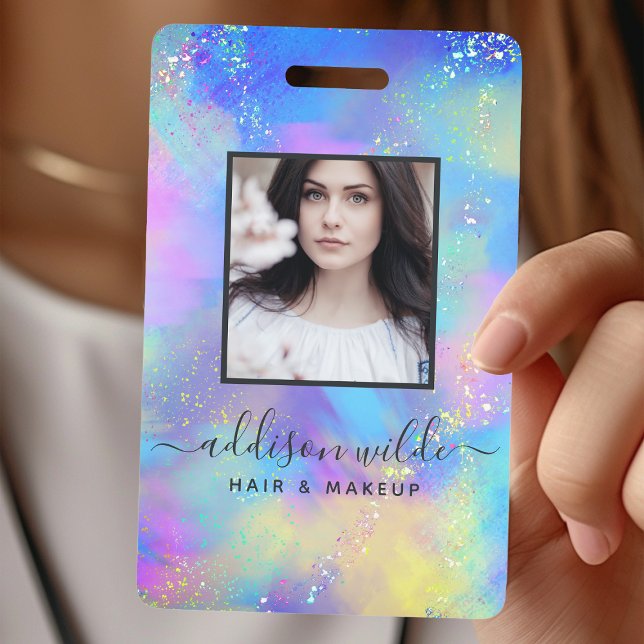 Holographic Sparkle Opal Iridescent Business ID ID Badge (Creator Uploaded)