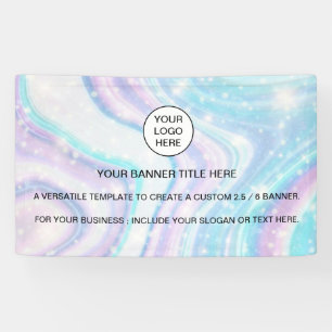 Holographic Sparkle Opal Iridescent business sign