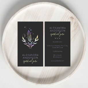 Holographic Spiritual Crystals Mystic Black Business Card
