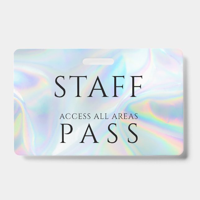 Holographic Staff All Access Pass Employee Name ID Badge (Front)