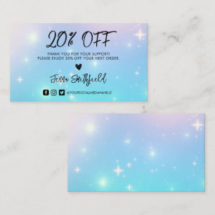Holographic Stars Trendy  Thank You Business Card