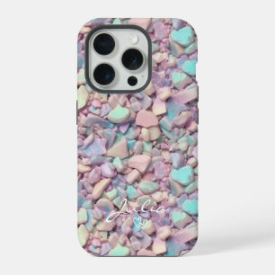 Holographic Stones Pattern Personalized iPhone 15 Pro Case