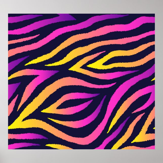 Holographic stripes, seamless futuristic pattern. poster (Front)