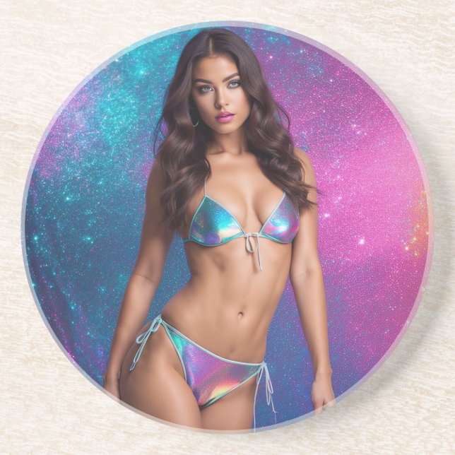 Holographic Swimsuit Model Coaster (Front)