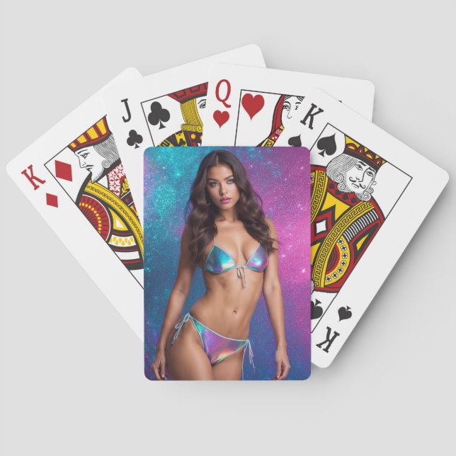 Holographic Swimsuit Model Playing Cards (Back)