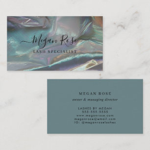 Holographic Teal Business Card