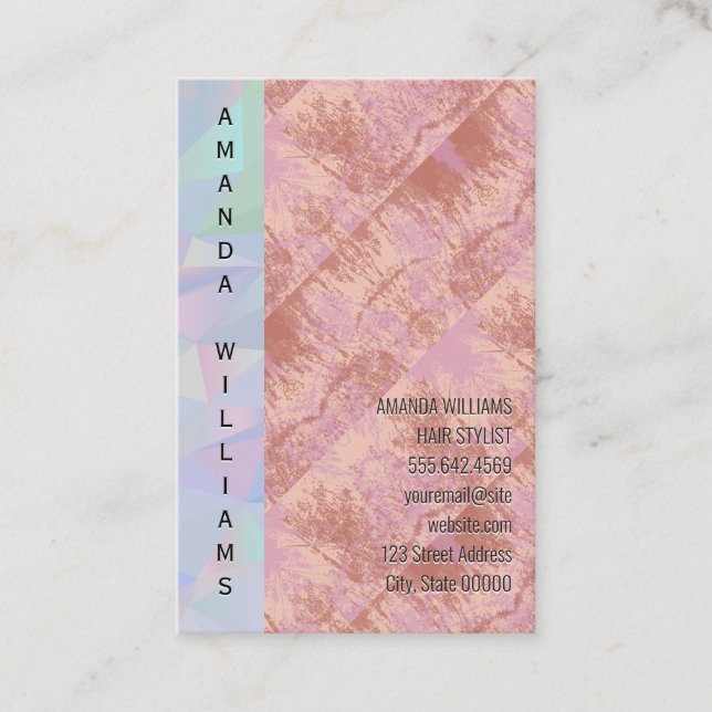 Holographic Texture Background Business Card (Front)