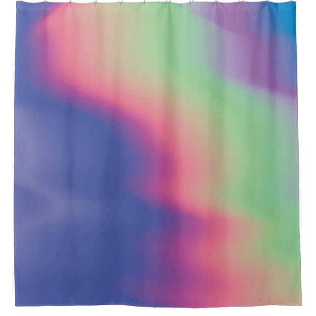 Holographic texture with colorful stains. Psychede Shower Curtain (Front)