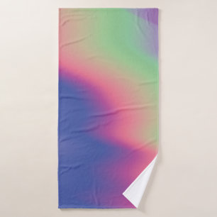 Holographic texture with colourful stains. Psyched Bath Towel