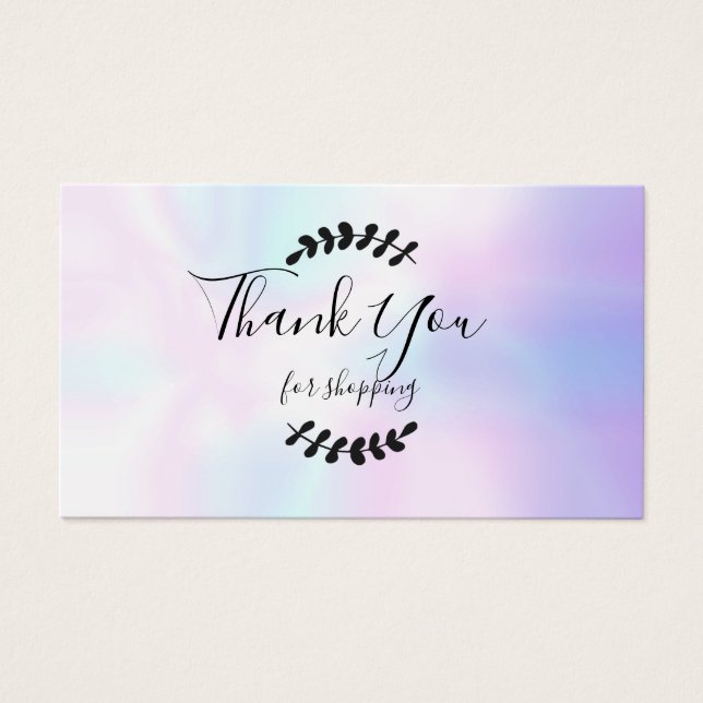 Holographic Thank You For Shopping Discount Card (Front)