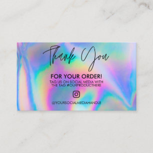 Holographic Thank You Trendy Salon Business Card