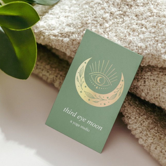 Holographic Third EYE Moon Yoga Holistic Coach  Business Card (Creator Uploaded)
