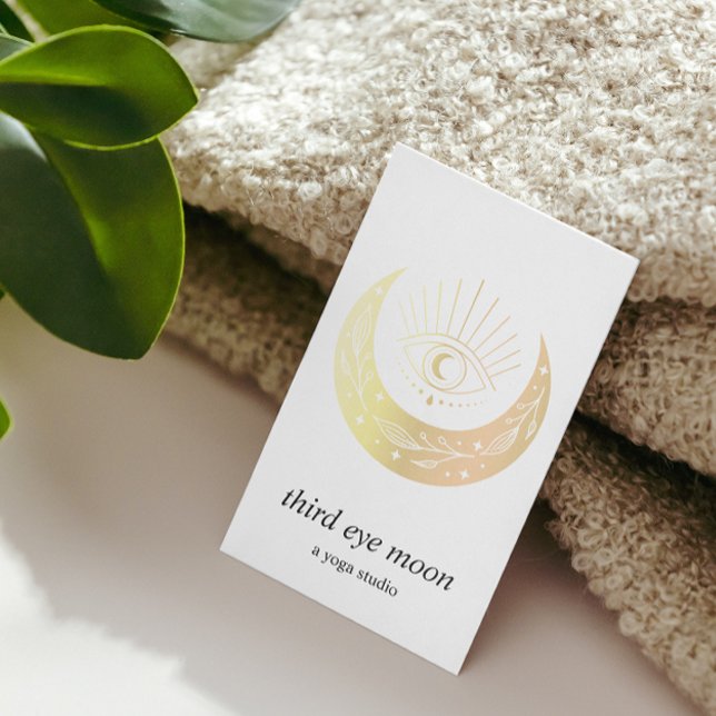 Holographic Third EYE Moon Yoga Holistic Coach  Business Card (Creator Uploaded)