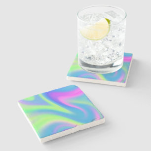 Holographic Tie Dye Ceramic Tile Stone Coaster