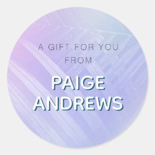 Holographic Tropical Leaves Classic Round Sticker