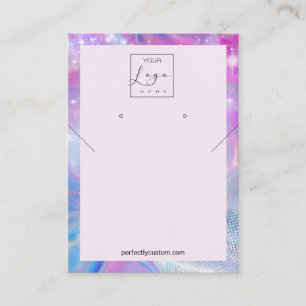 Holographic Unicorn Necklace Earrings Business Card